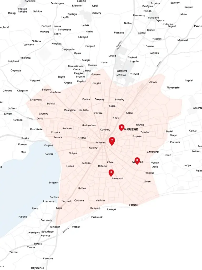 A map of Marseille, France, focusing on the 7th arrondissement, clearly marked to show Epav'Express's service coverage in that area.