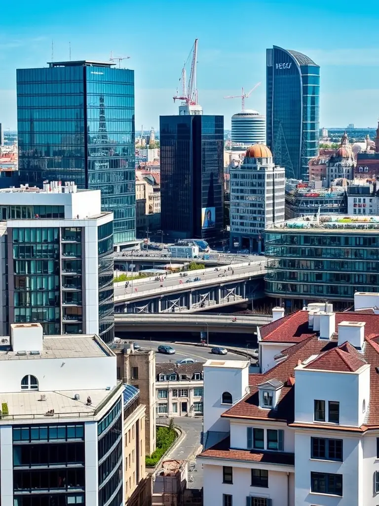 A modern cityscape of Toulouse, France, emphasizing its technological advancements and urban development, reflecting Epav'Express's availability in Toulouse.